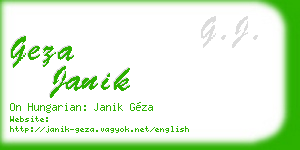 geza janik business card